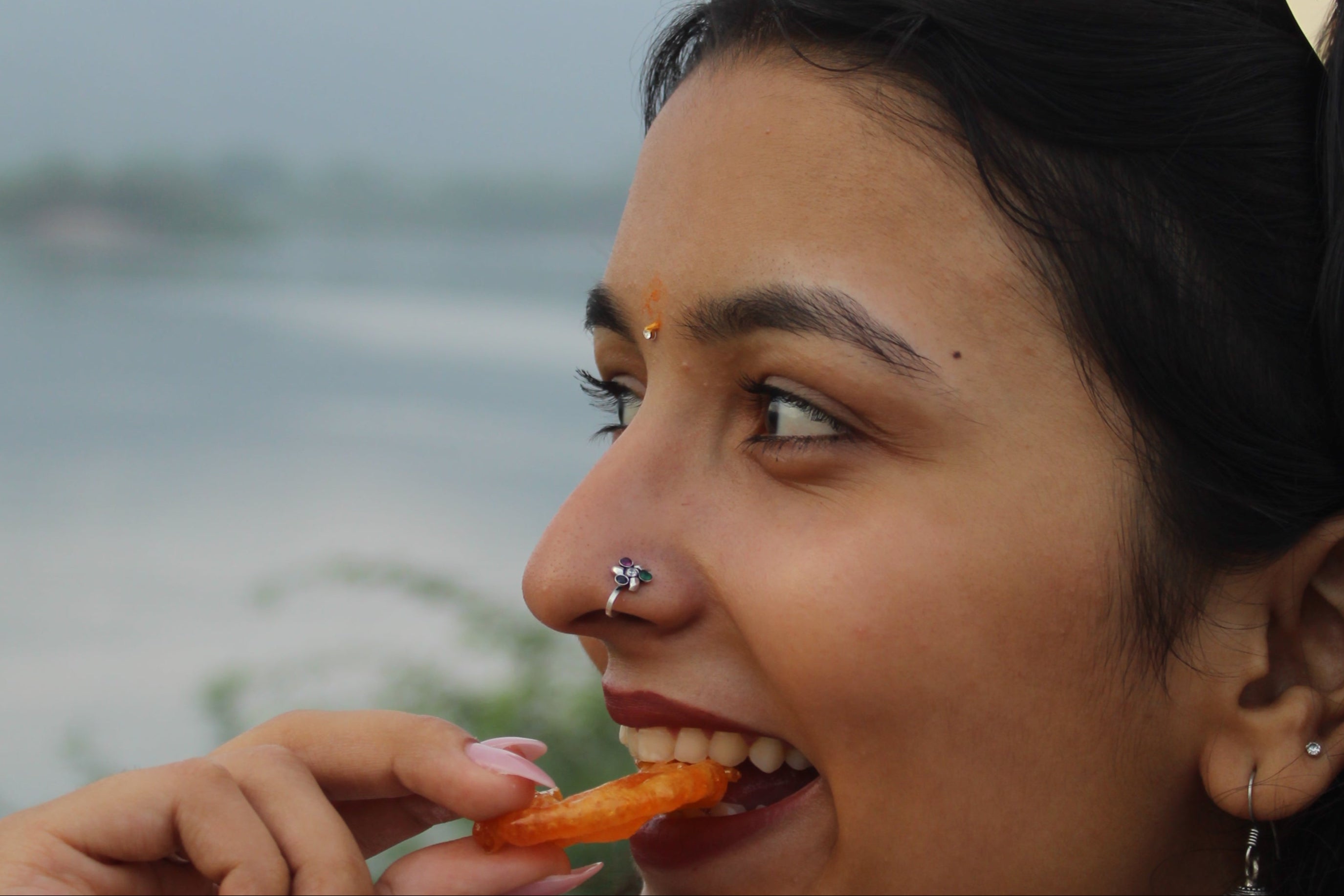 Silver Multi-Colour Nosepin